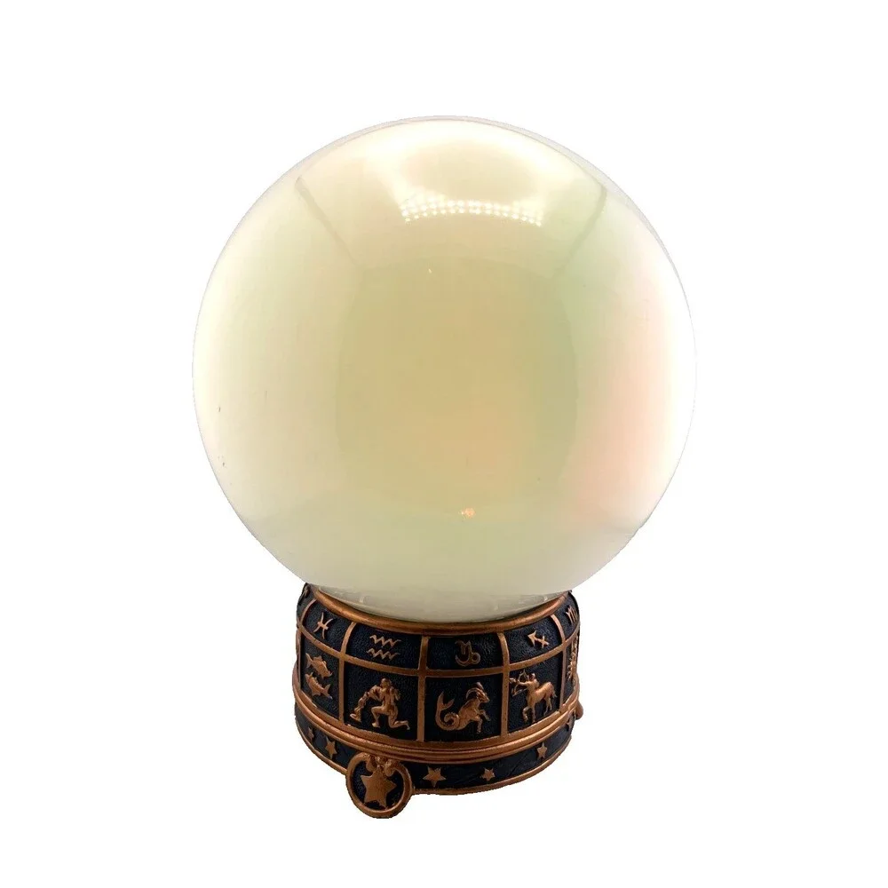Spirit Tarot Light Up Crystal Ball Lamp Zodiac Astrology Celestial Halloween EUC